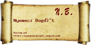 Nyemecz Bogát névjegykártya